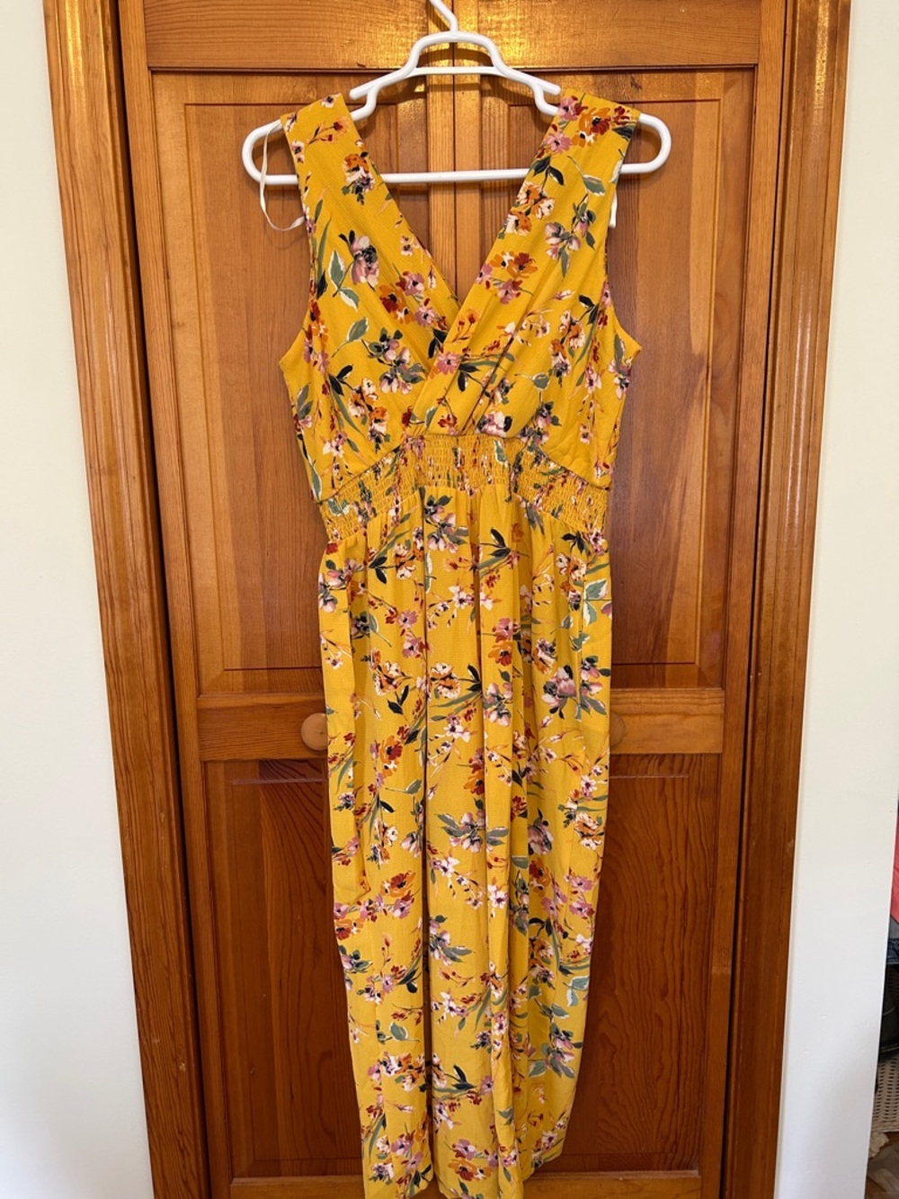 Alyx Yellow Floral V-Neck Sleeveless Wide Leg Jumpsuit XL New - Picture 5 of 12